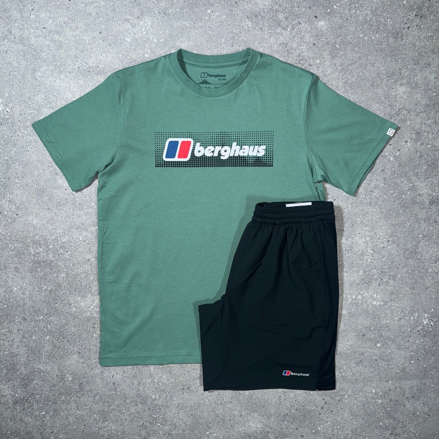 bgs short set - deep green/black