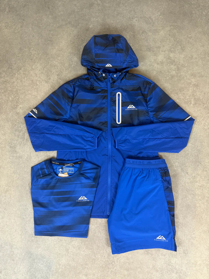 tbg blue set - jacket/tee/shorts