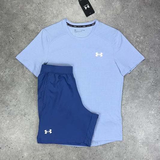 UN ARM SHORT SET -LILAC/BLUE