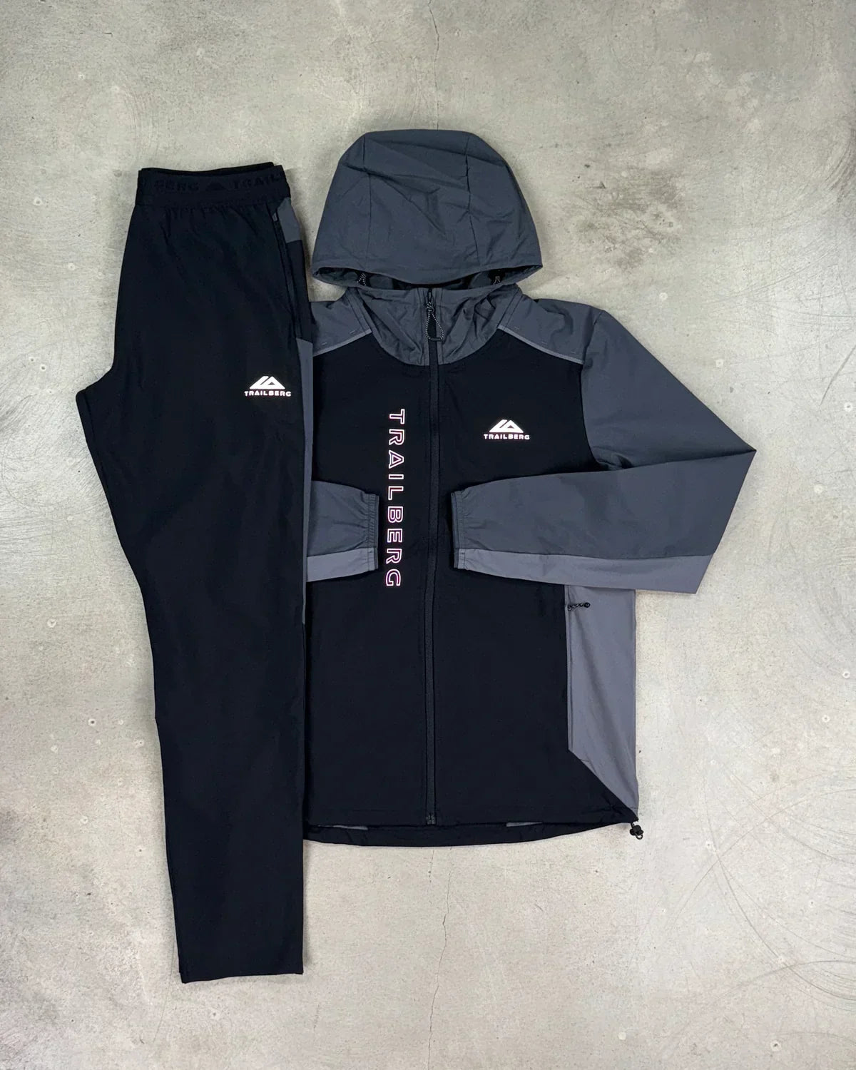 tbg tracksuit - grey/black/pink