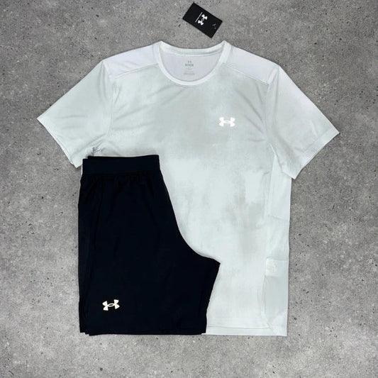 UN ARM SHORT SET - WHITE QUARTS/BLACK